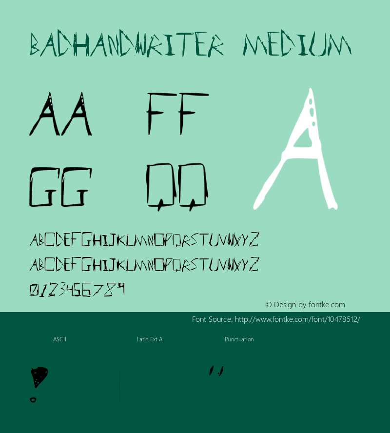 BadHandwriter Medium Version 001.000 Font Sample