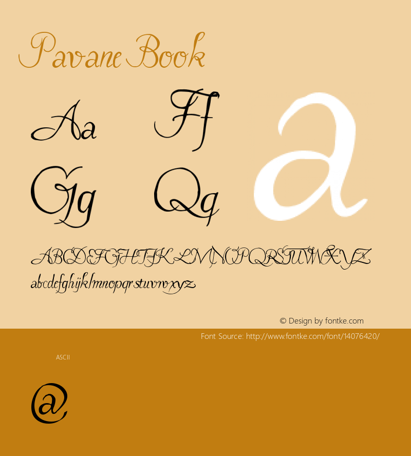 Pavane Book Version Altsys Fontographer Font Sample