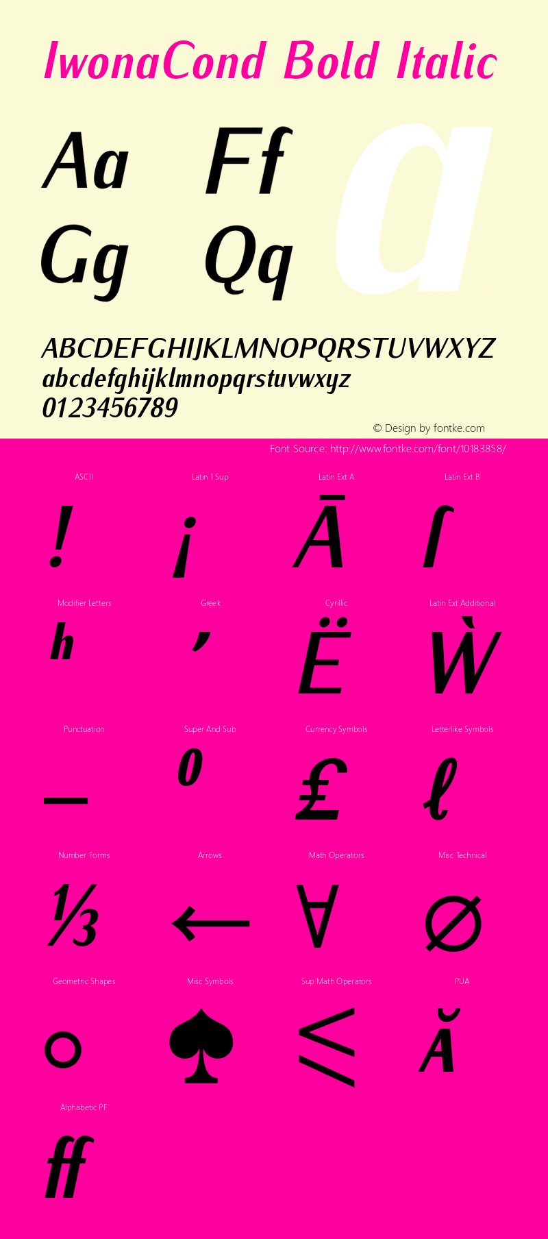 IwonaCond Bold Italic Version 1.011;PS 0.98;Core 1.0.38;makeotf.lib1.6.5960 Font Sample