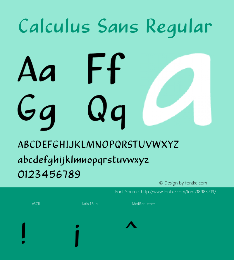 Calculus Sans Regular Version 1.000;PS 1.000;hotconv 1.0.38 Font Sample