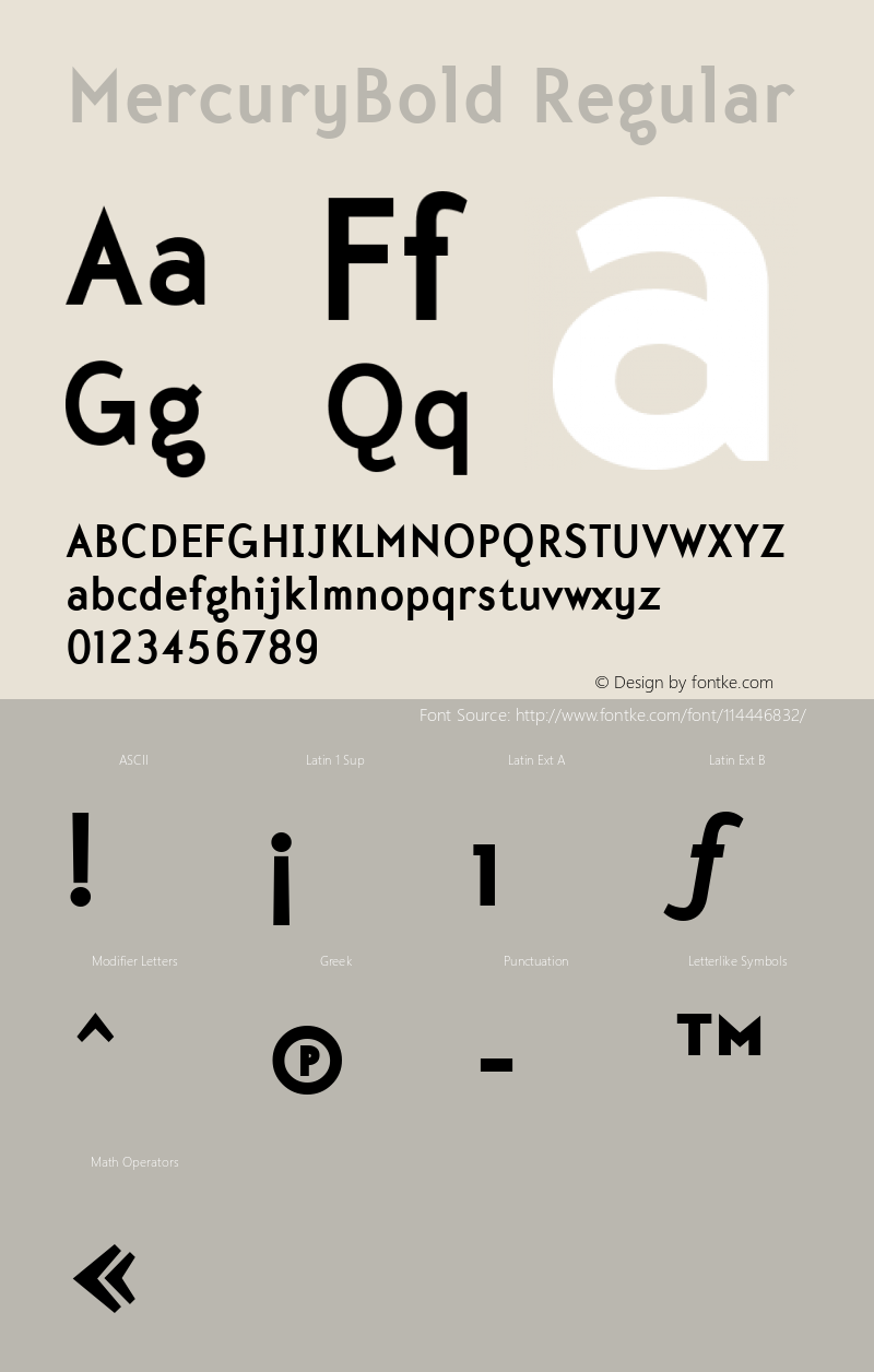 MercuryBold W05 Regular Version 4.10 Font Sample