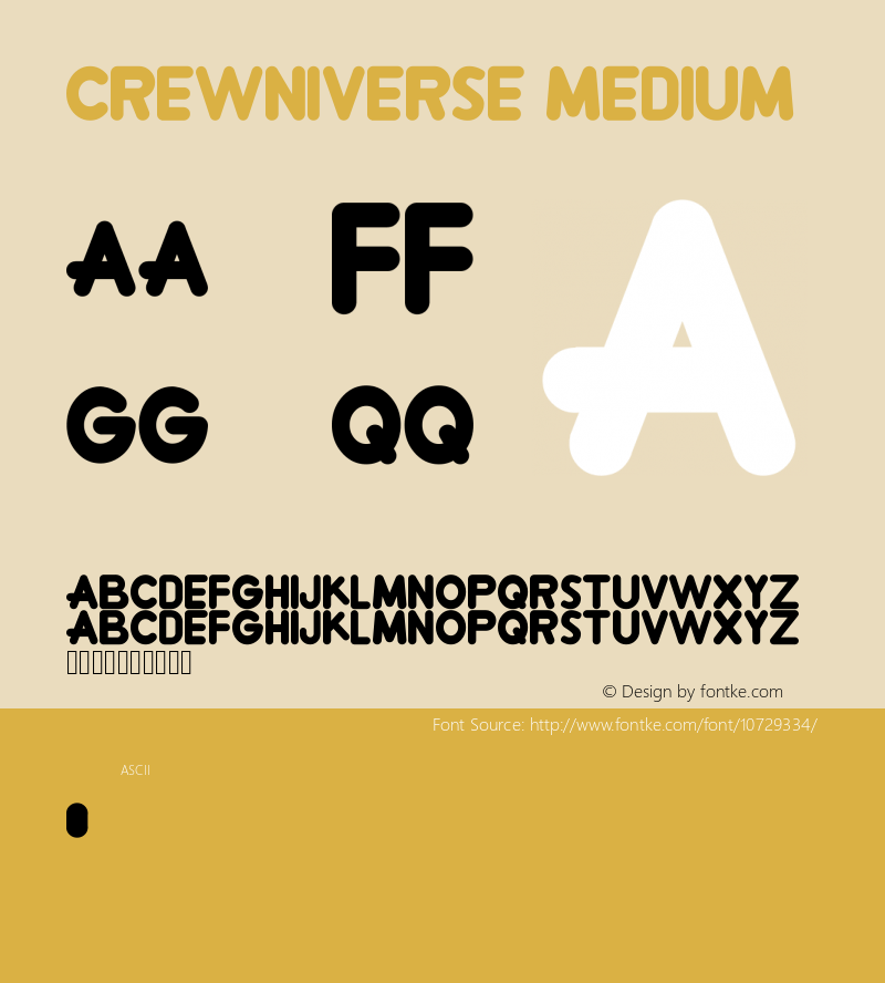 Crewniverse Medium Version 001.000 Font Sample