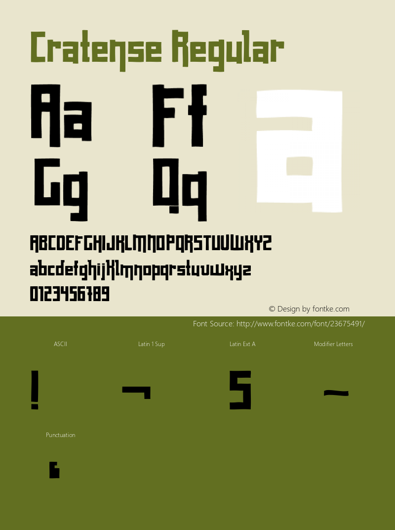 Cratense Version 1.000 Font Sample