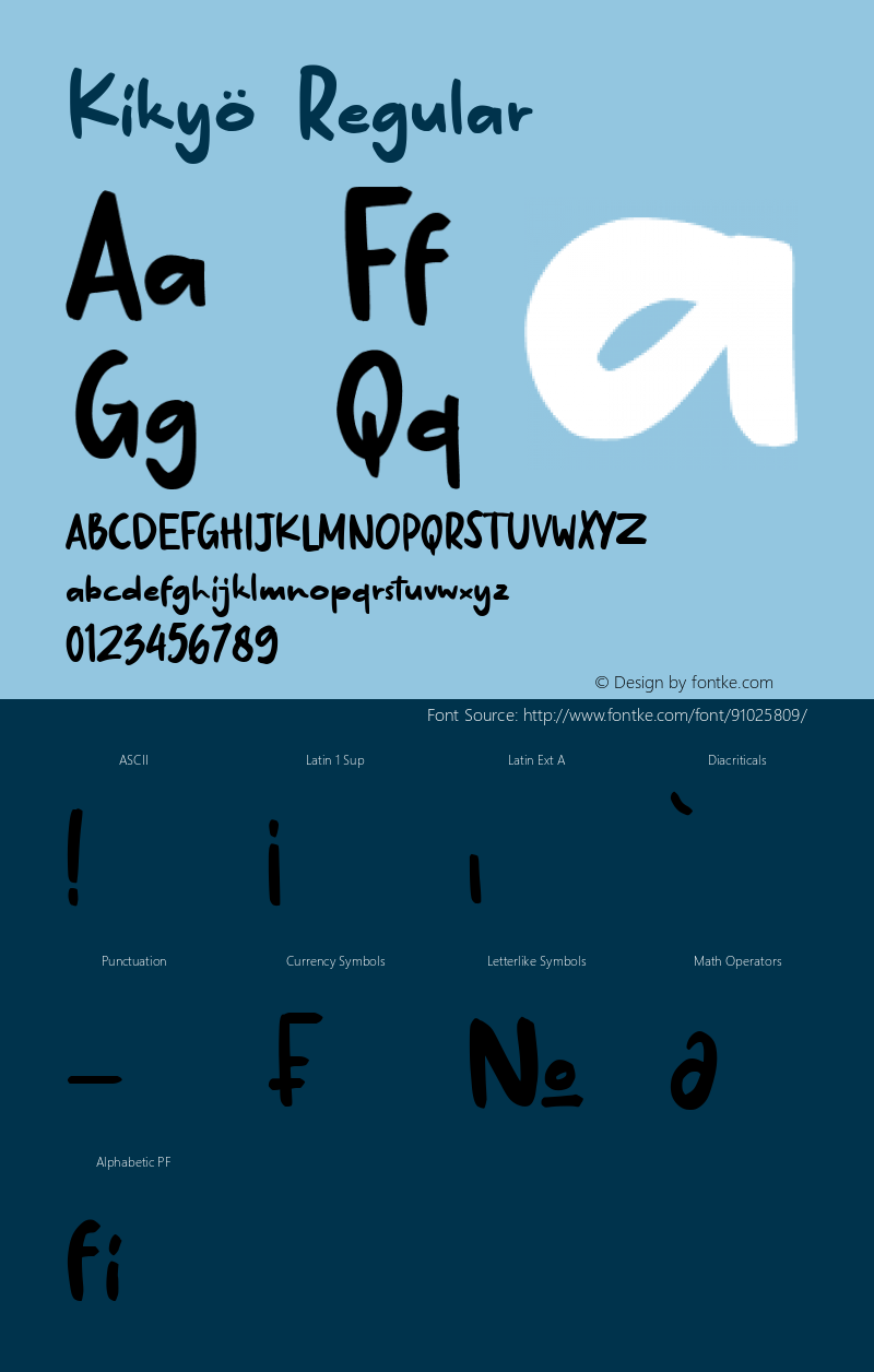 Kikyö Version 1.00;December 28, 2020;FontCreator 12.0.0.2565 64-bit Font Sample