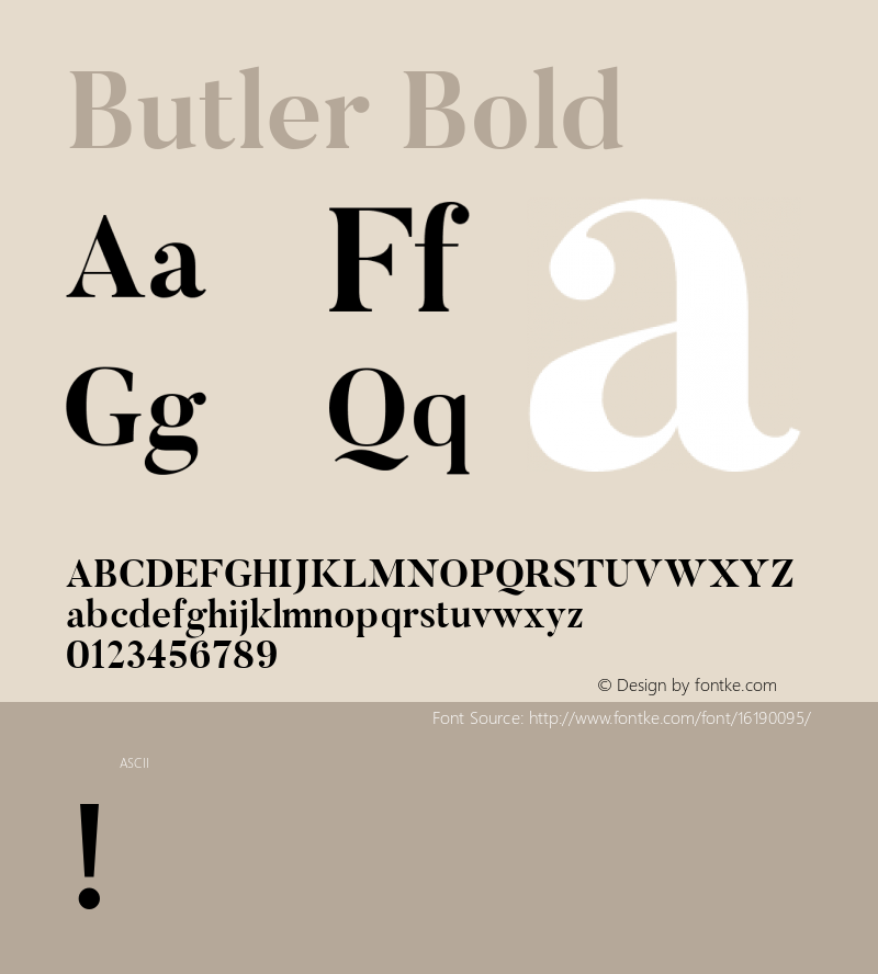 Butler Bold 1.000; ttfautohint (v1.4.1) Font Sample