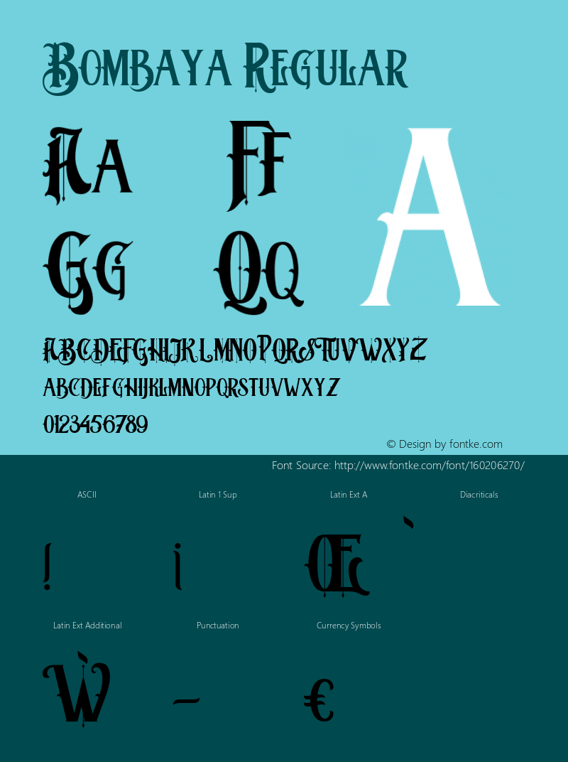 Bombaya Regular Version 1.000 Font Sample