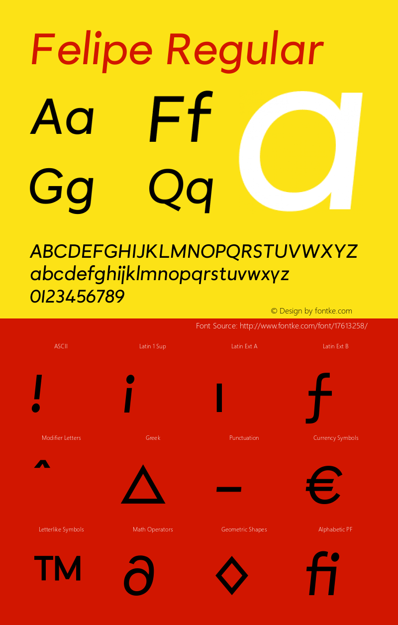 Felipe Regular Version 1.000 Font Sample