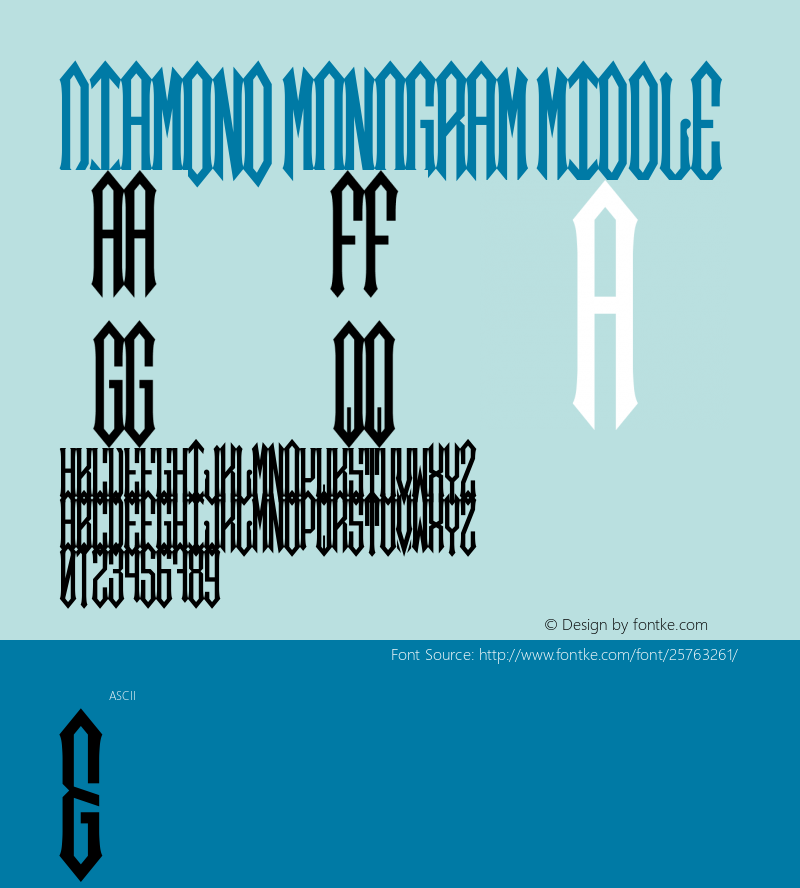 Diamond Monogram Middle Version 1.000 Font Sample