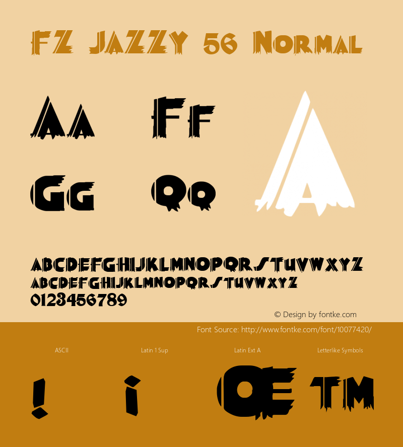 FZ JAZZY 56 Normal 1.000 Font Sample