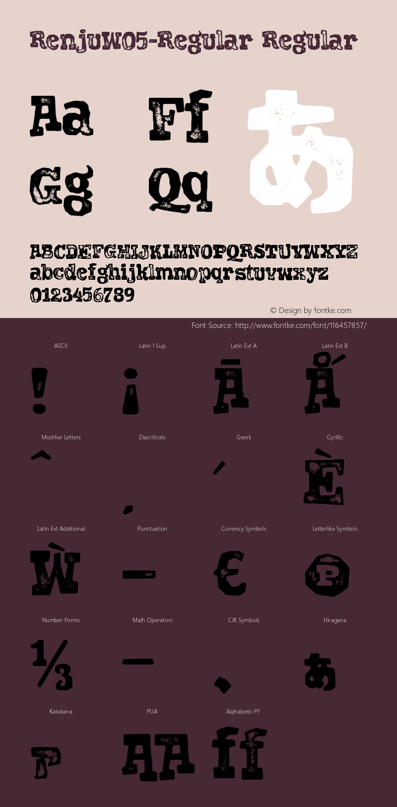 Renju W05 Regular Version 1.10 Font Sample