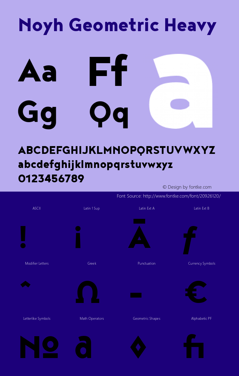 Noyh Geometric Heavy Version 1.000 Font Sample