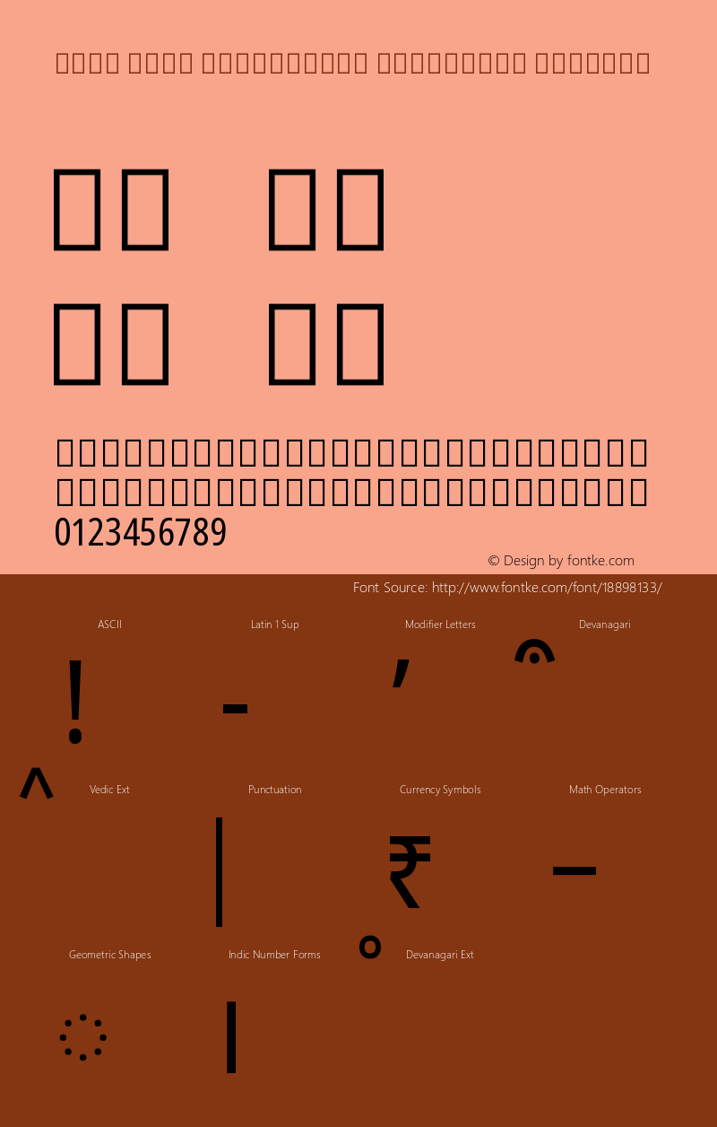 Noto Sans Devanagari Condensed Regular Version 1.901 Font Sample