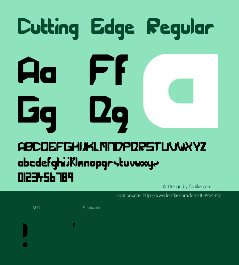 Cutting Edge Regular Version 1.0 Font Sample