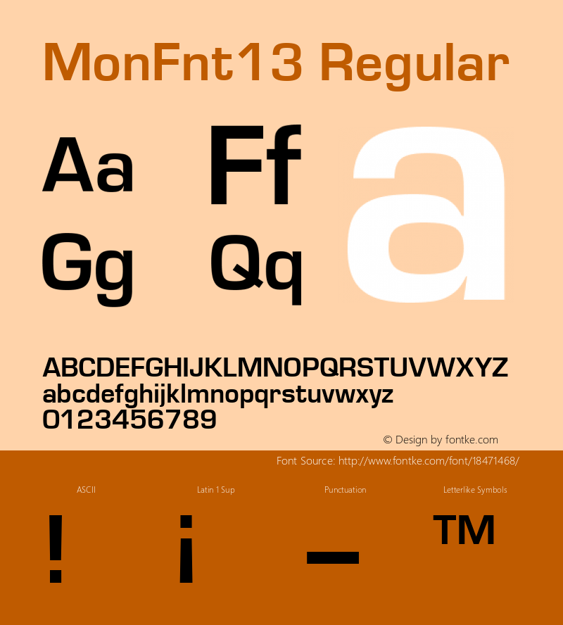MonFnt13 Regular 001.000 Font Sample