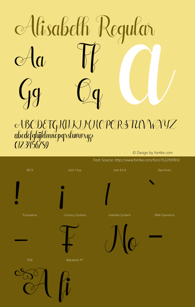 Alisabeth Version 1.00;February 12, 2021;FontCreator 13.0.0.2683 64-bit Font Sample