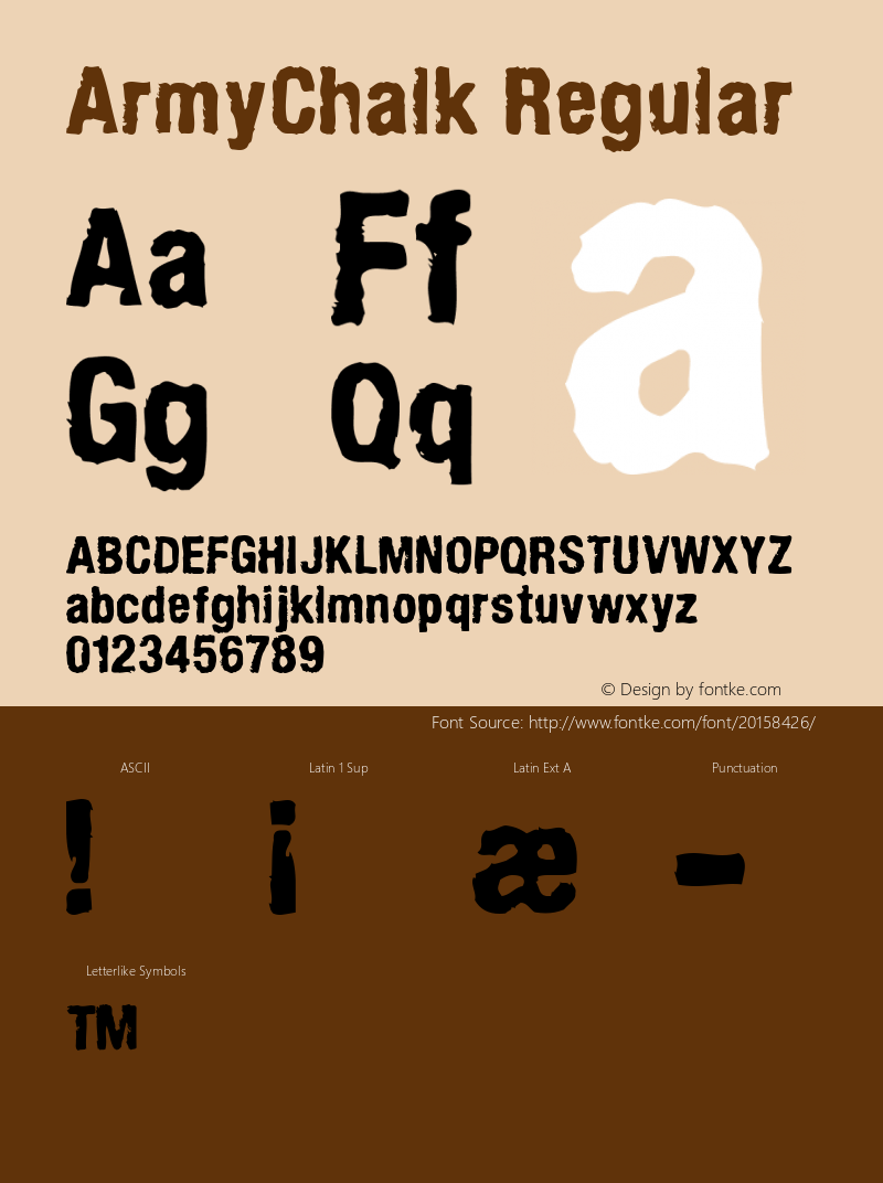 ArmyChalk Macromedia Fontographer 4.1.4 4/4/98 Font Sample