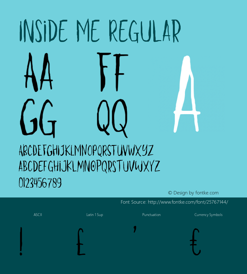 Inside Me Version 1.0 Font Sample