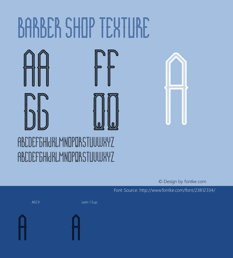 Barber Shop Texture Version 1.002;Fontself Maker 2.0.4 Font Sample