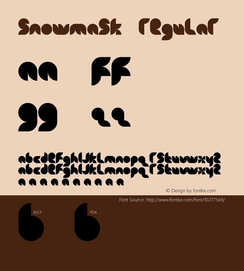 snowmask Regular Unknown Font Sample