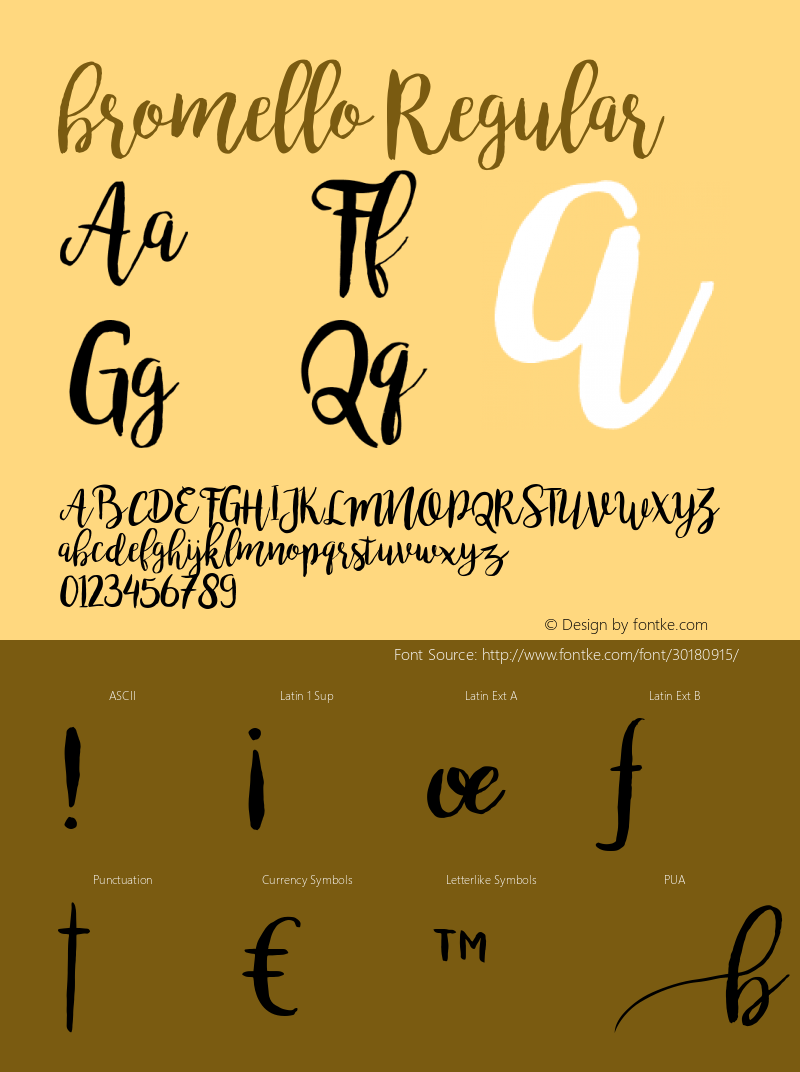 bromello Regular Version 1.003 Font Sample