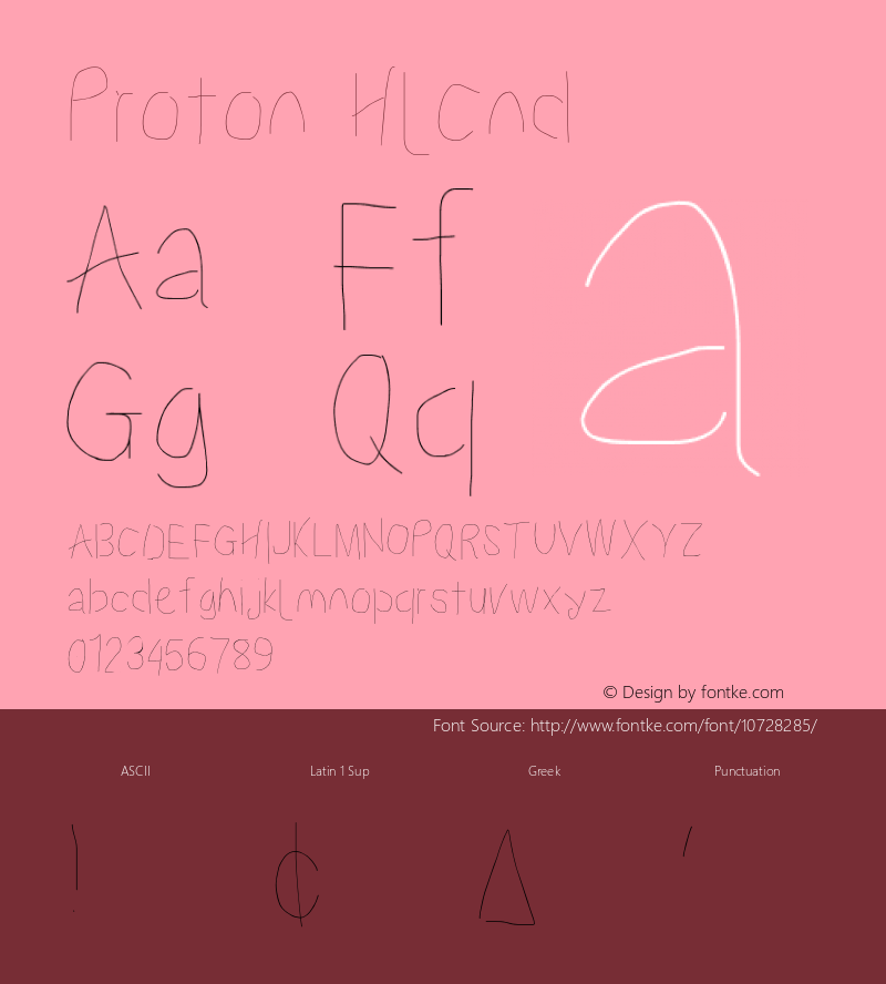 Proton HlCnd Version 1.017 Font Sample