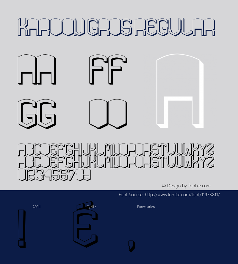 KARDON GROS Regular Version 1.000  http://www.revision.ru/users/mrFRUKTA Font Sample