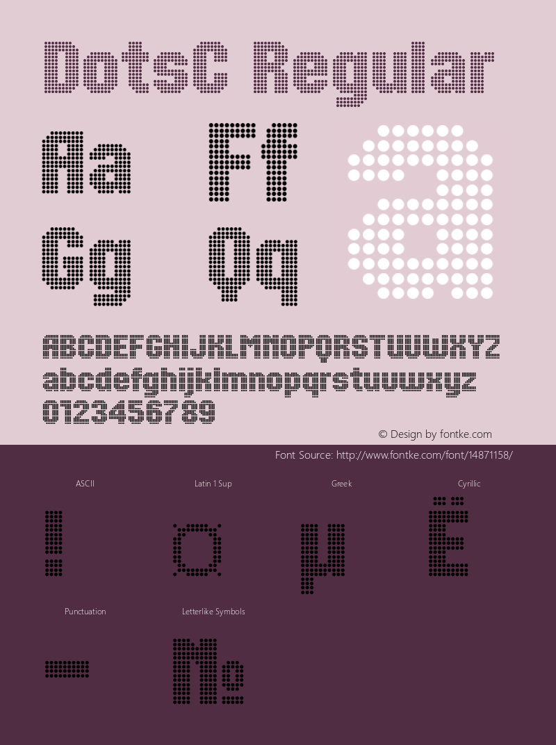 DotsC Regular Version 001.001 Font Sample