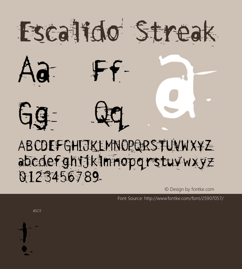 EscalidoStreak Version 001.000 Font Sample