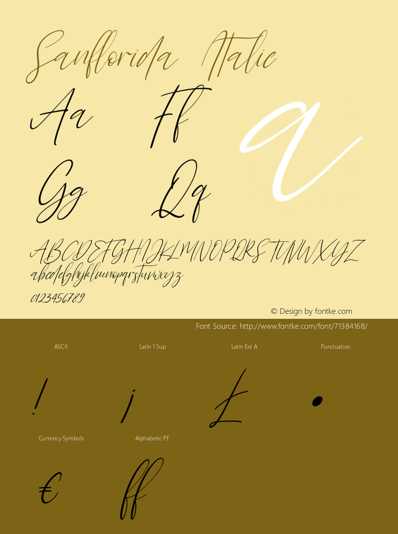 Sanflorida Italic Version 1.00;August 3, 2020;FontCreator 12.0.0.2563 64-bit Font Sample