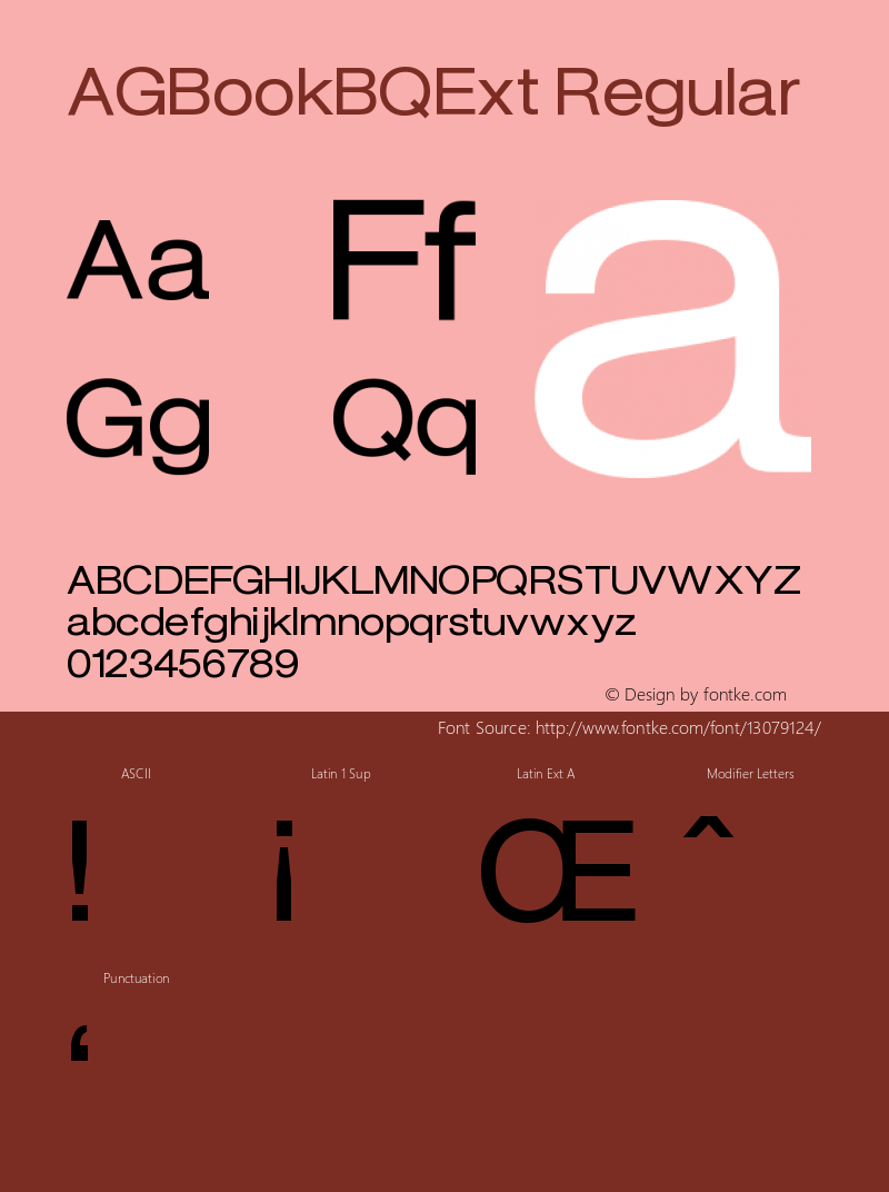 AGBookBQExt Regular Version 001.001 Font Sample