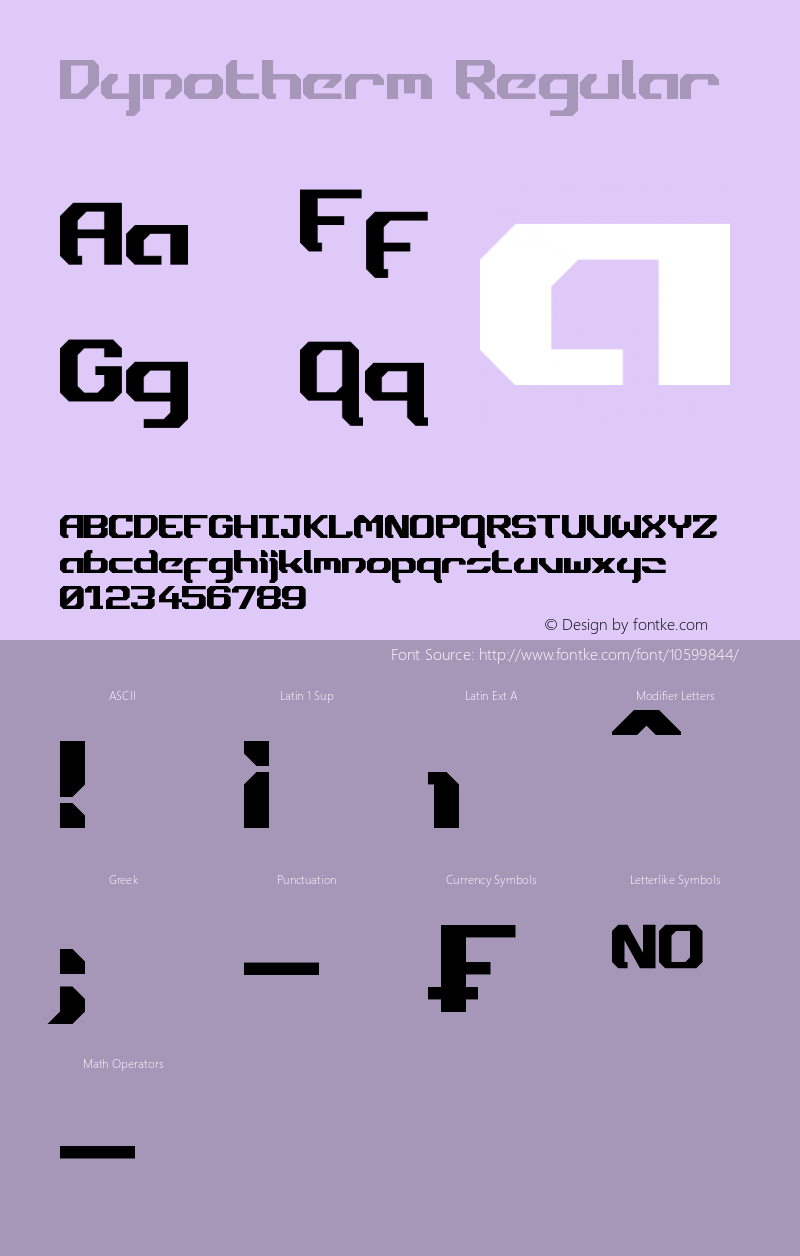 Dynotherm Regular Version 1.10 October 9, 2014 Font Sample