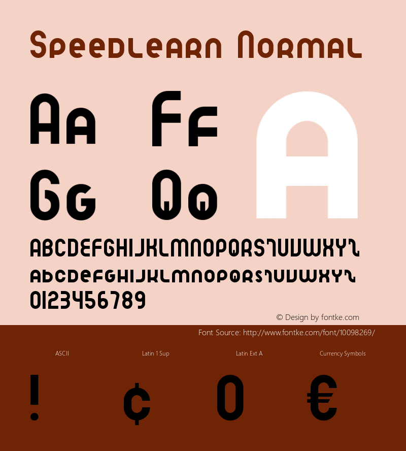 Speedlearn Normal 1.0 Fri Oct 05 17:51:45 2001 Font Sample