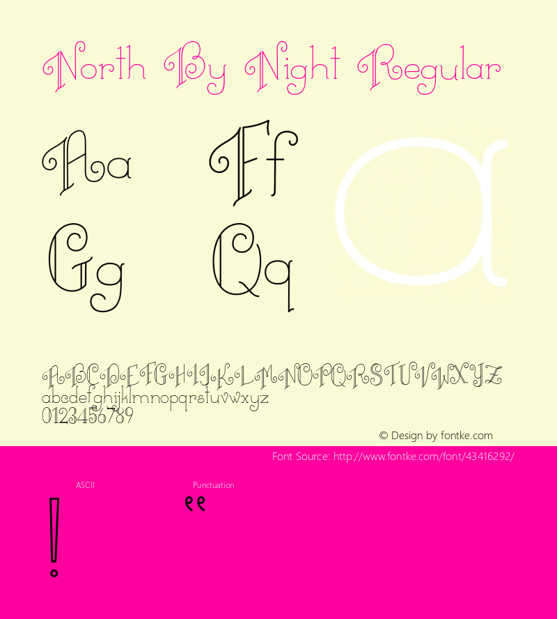 North By Night Regular Version 1.000 Font Sample