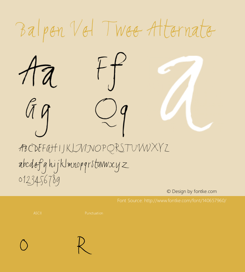 BalpenVelTweeAlternate 001.000 Font Sample