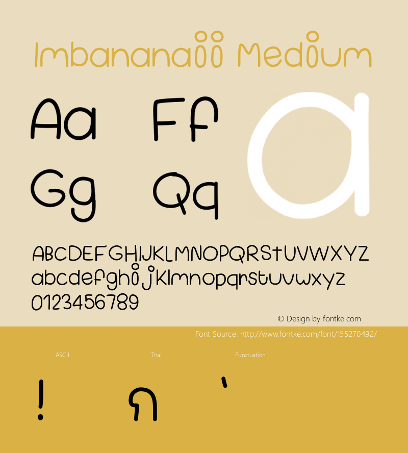 Imbananaii Version 001.000 Font Sample