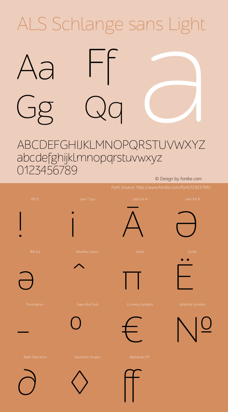 ALS Schlange sans Light 1.000 Font Sample