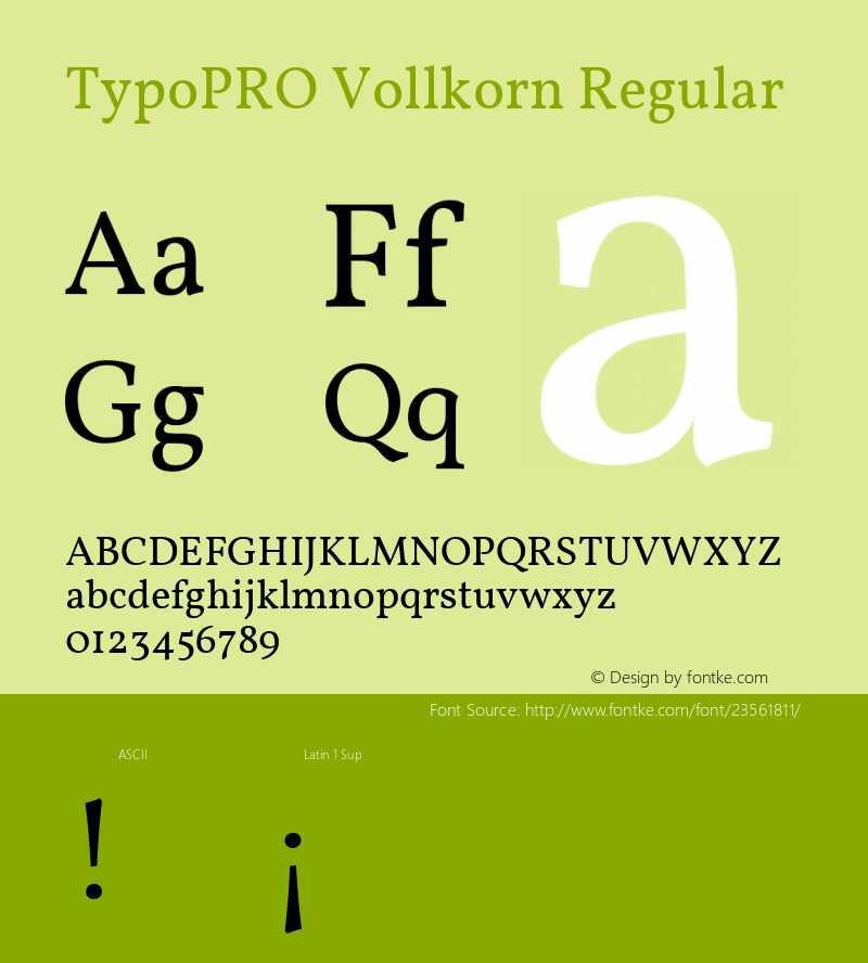 TypoPRO Vollkorn Regular Version 4.015 Font Sample