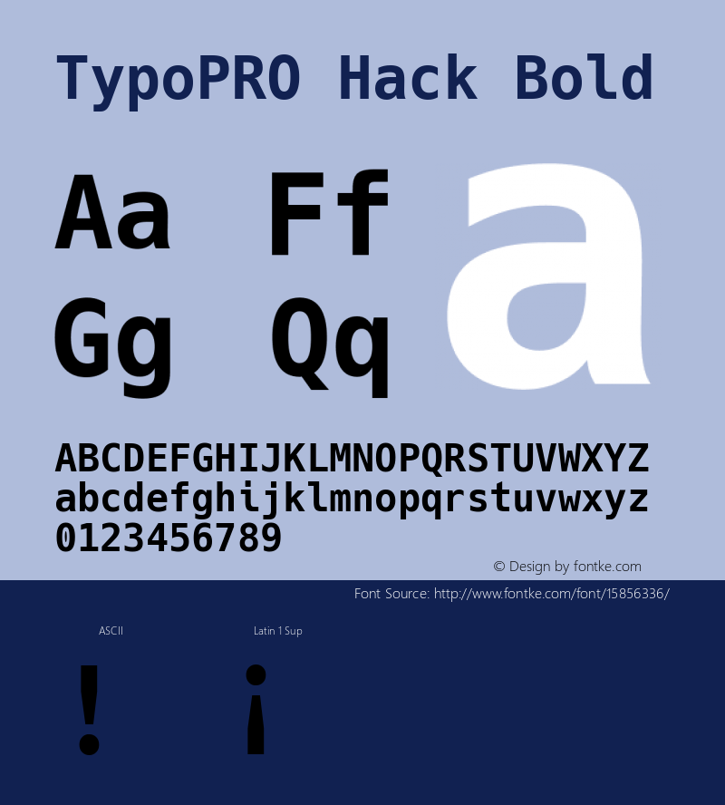 TypoPRO Hack Bold Version 2.015 Font Sample