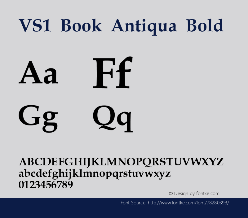 VS1 Book Antiqua Bold 1.0 Tue Dec 19 16:00:40 1995 Font Sample