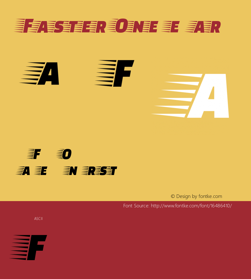 Faster One Regular Version 1.002 Font Sample