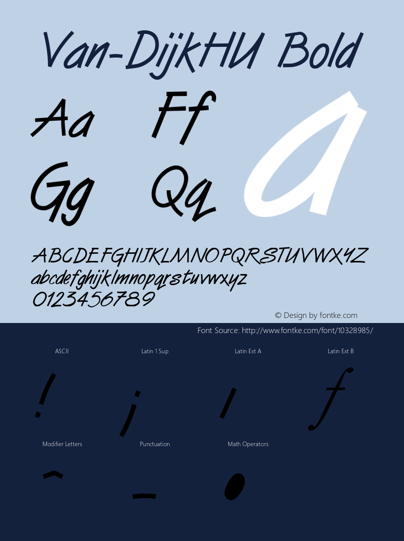 Van-DijkHU Bold 1.000 Font Sample