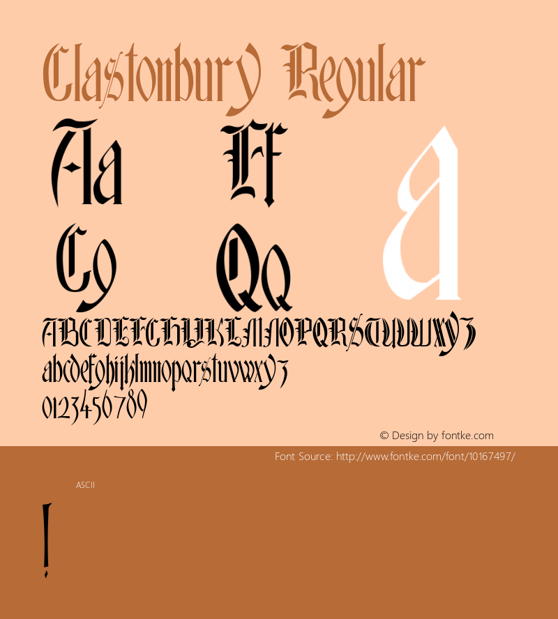 Glastonbury Regular 001.003 Font Sample