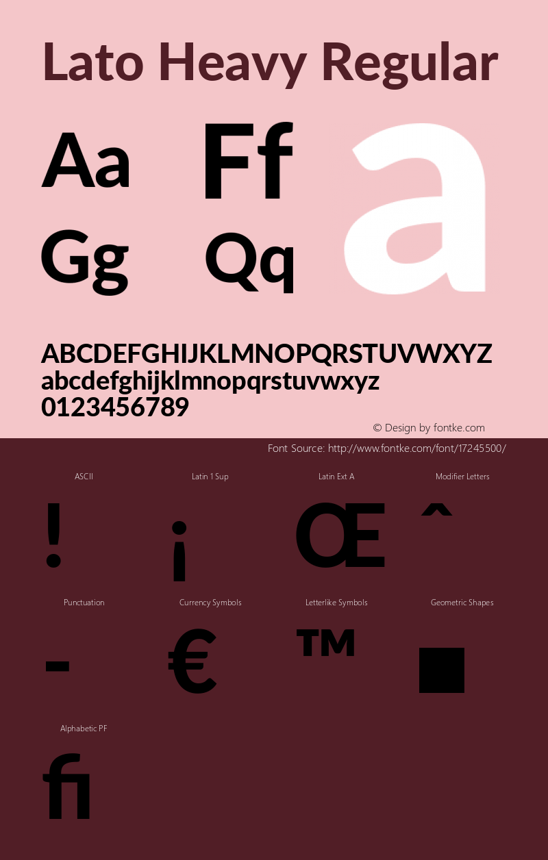 Lato Heavy Regular Version 2.015; 2015-08-06; http://www.latofonts.com/ Font Sample