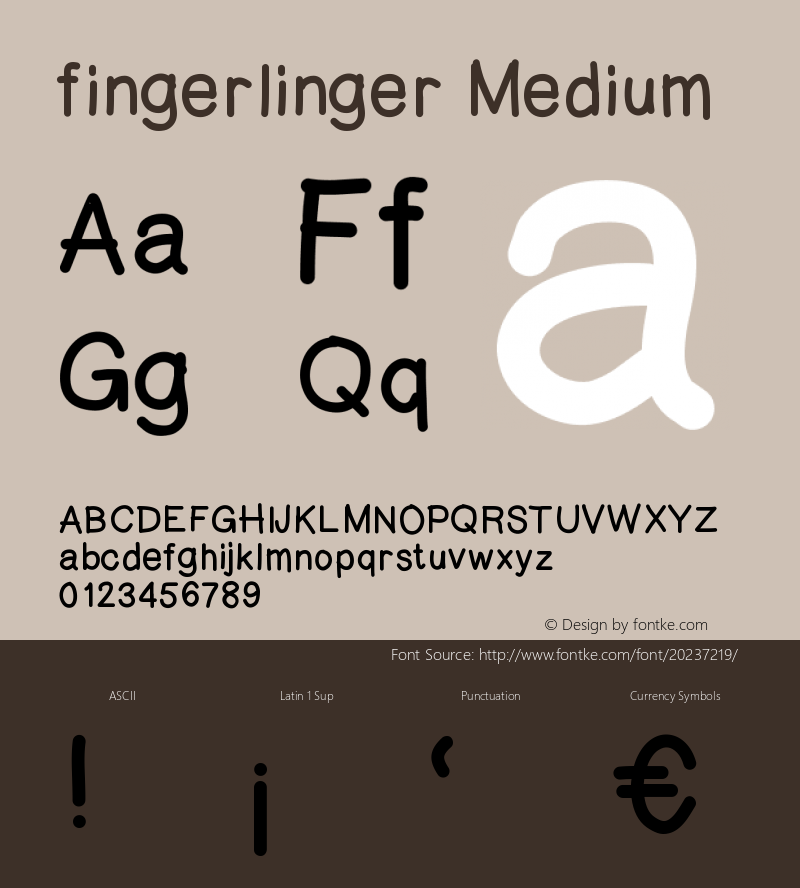 fingerlinger Version 001.000 Font Sample