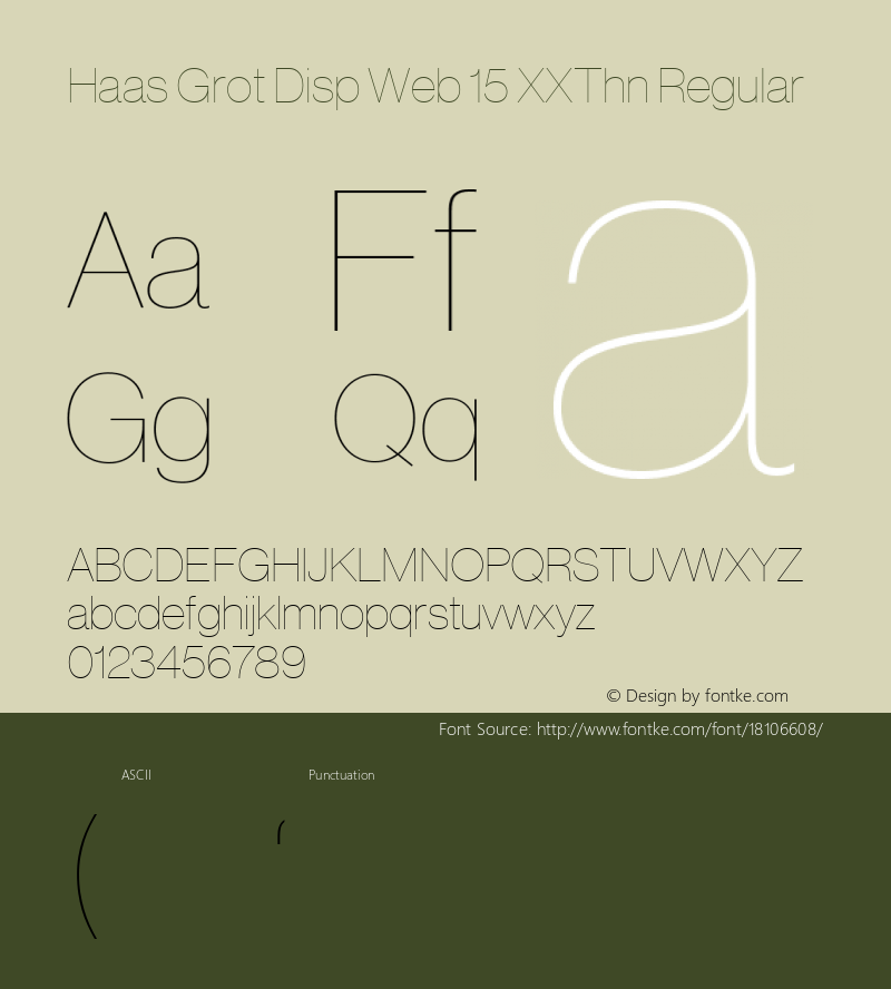 Haas Grot Disp Web 15 XXThn Regular Version 001.000 2011 Font Sample