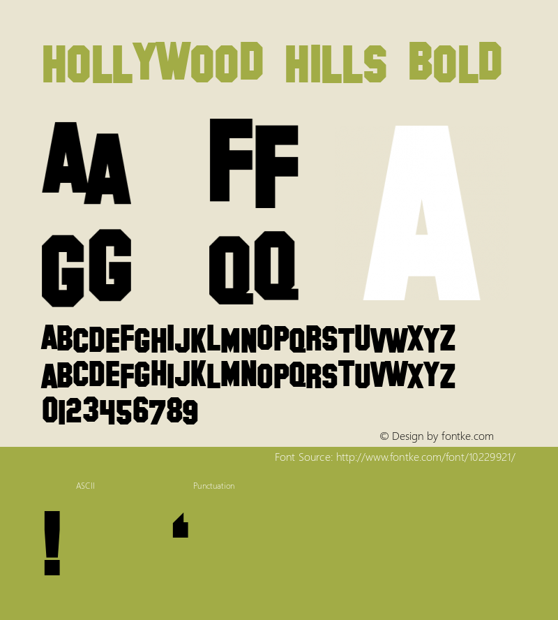 Hollywood Hills Bold 1.0 Font Sample