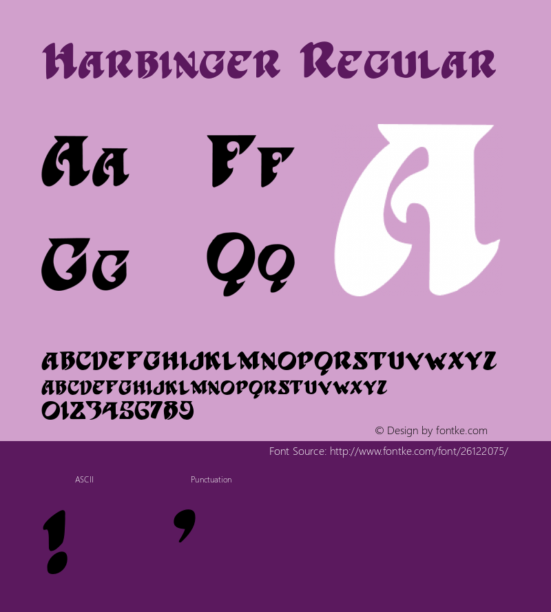 Harbinger 001.000 Font Sample