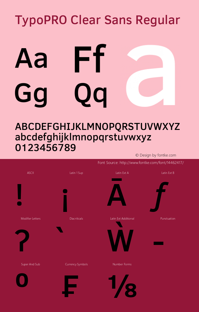 TypoPRO Clear Sans Regular Version 1.00 Font Sample