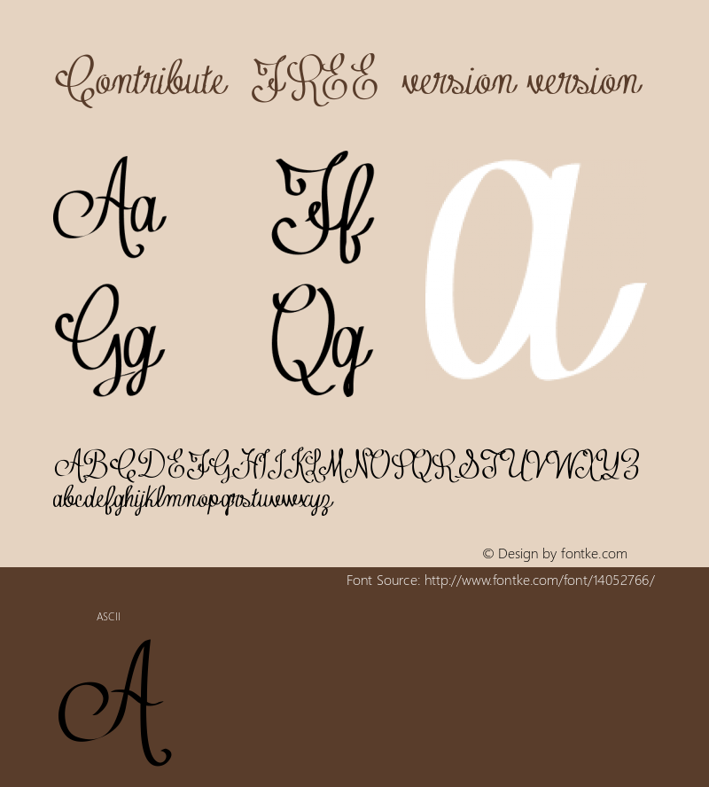 Contribute_FREE-version version Version 1.00 February 18, 20 Font Sample