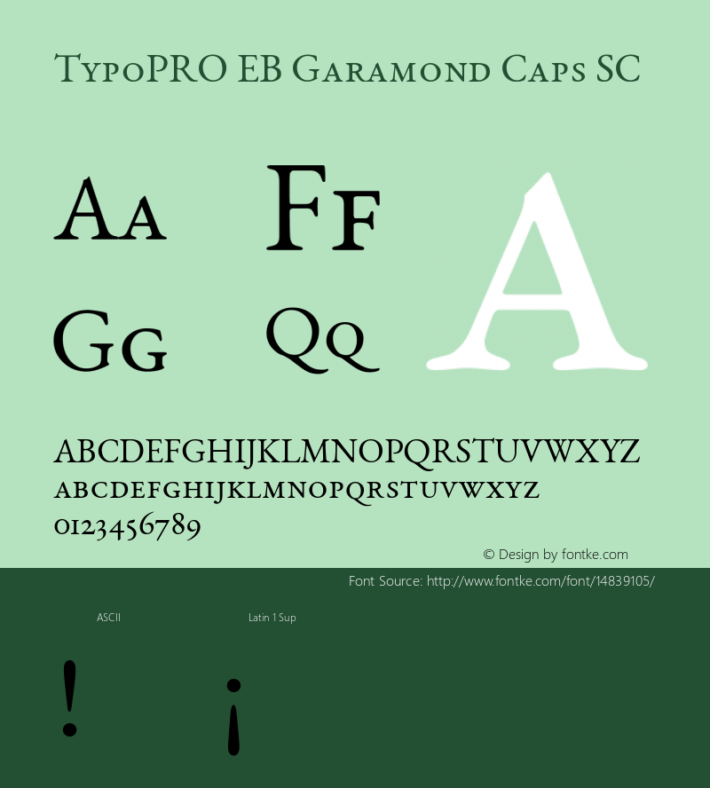 TypoPRO EB Garamond Caps SC Version 000.010 Font Sample